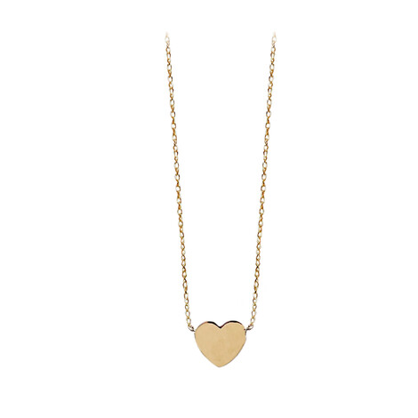 Plate heart necklace in 18kt solid gold