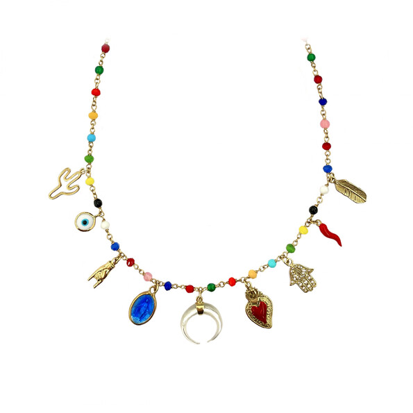 "boho" necklace in 18kt solid gold