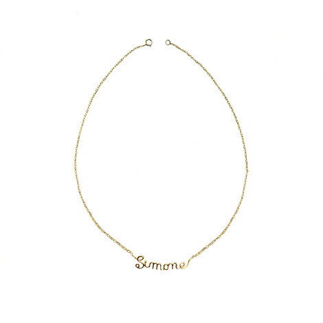 Customizable wire name necklace in 18kt solid gold