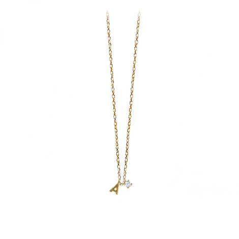 Clarity letter necklace in 18kt solid gold