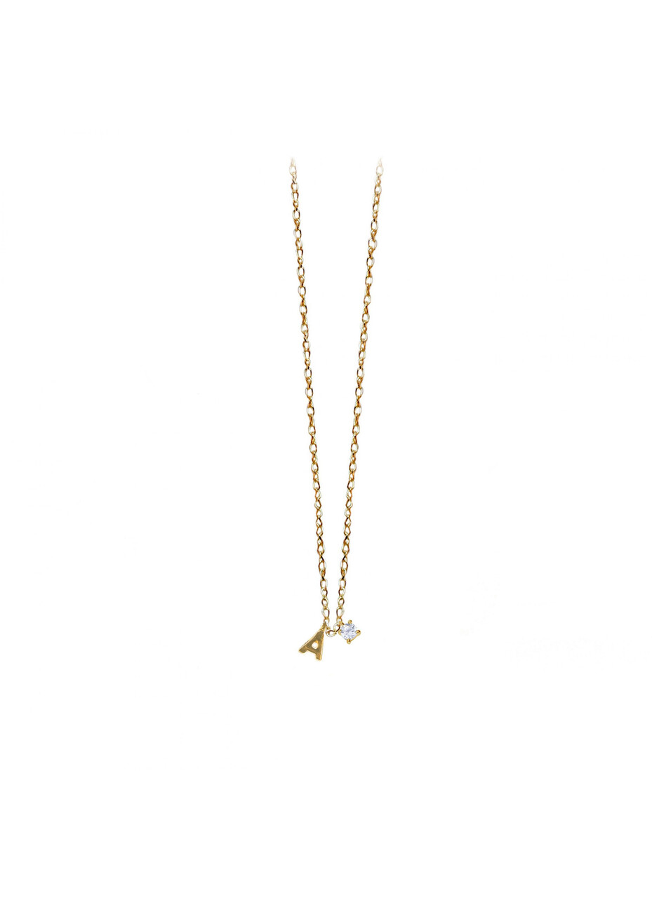 Clarity letter necklace in 18kt solid gold