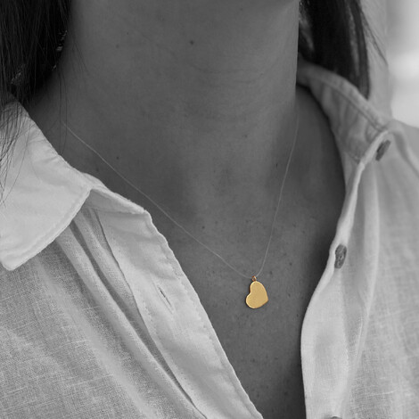 Invisibile large heart in 18kt solid gold