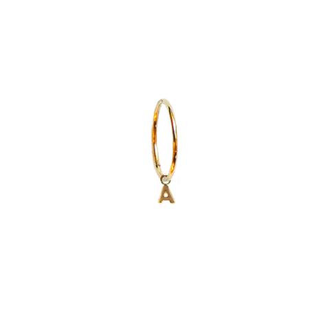 Micro initials hoops in 18kt solid gold