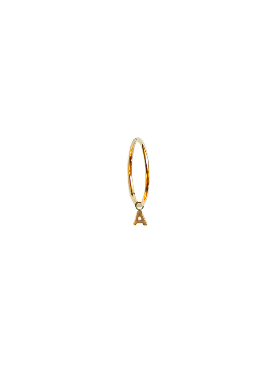 Micro initials hoops in 18kt solid gold