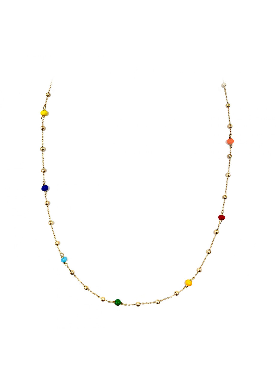 Simplicity multicolor short necklace in 18kt solid gold