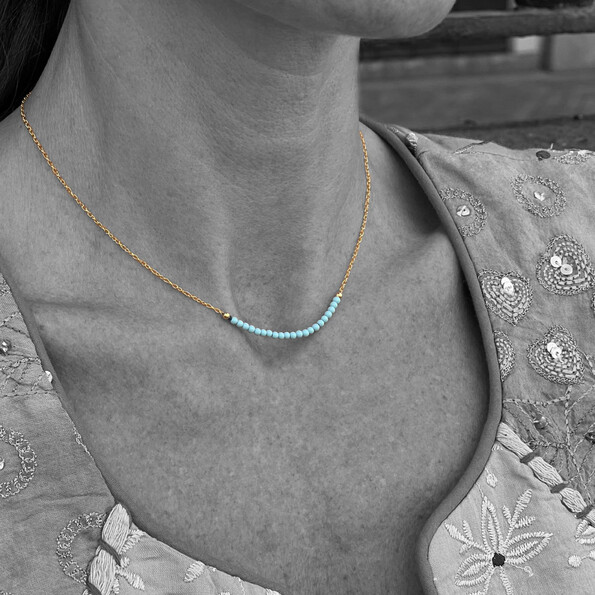 "21 turquoise" necklace in 18kt solid gold