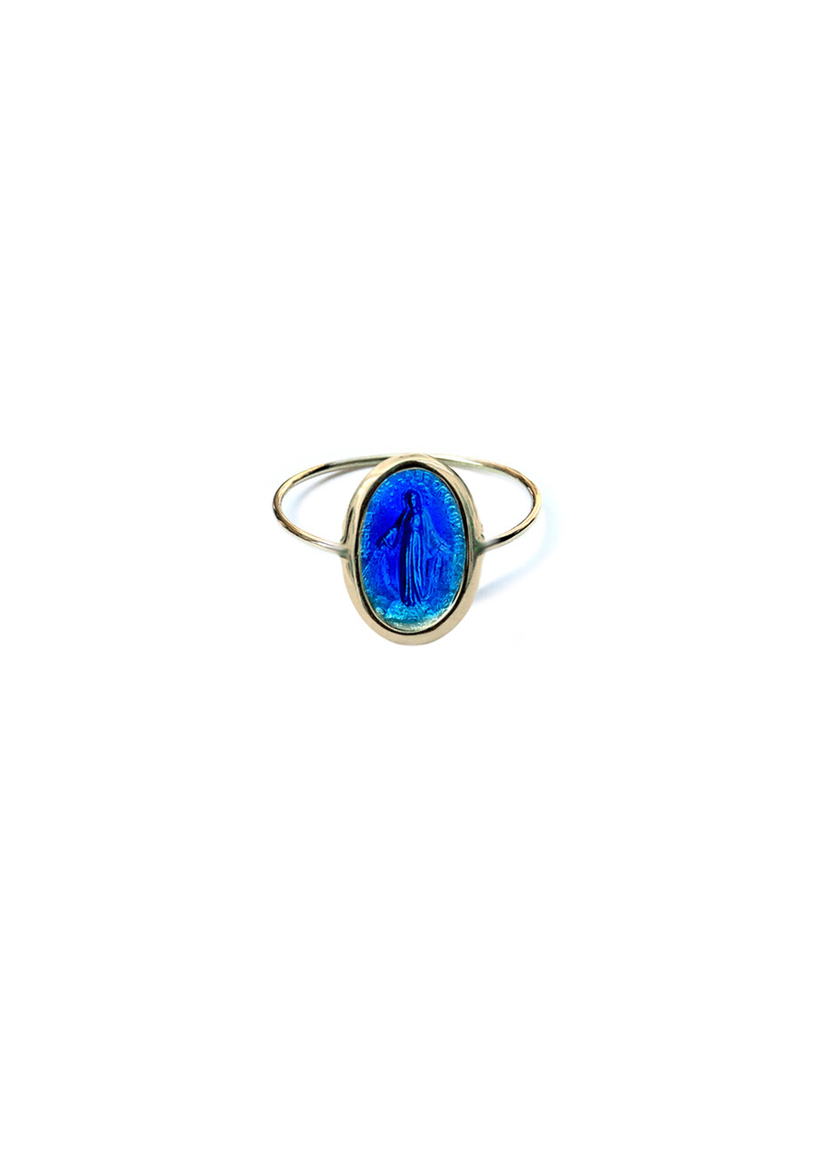 Medium blue laboure' ring