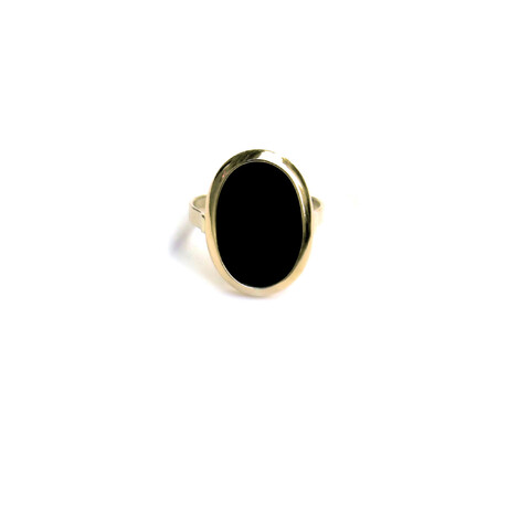 "black onyx" ring in 18kt solid gold