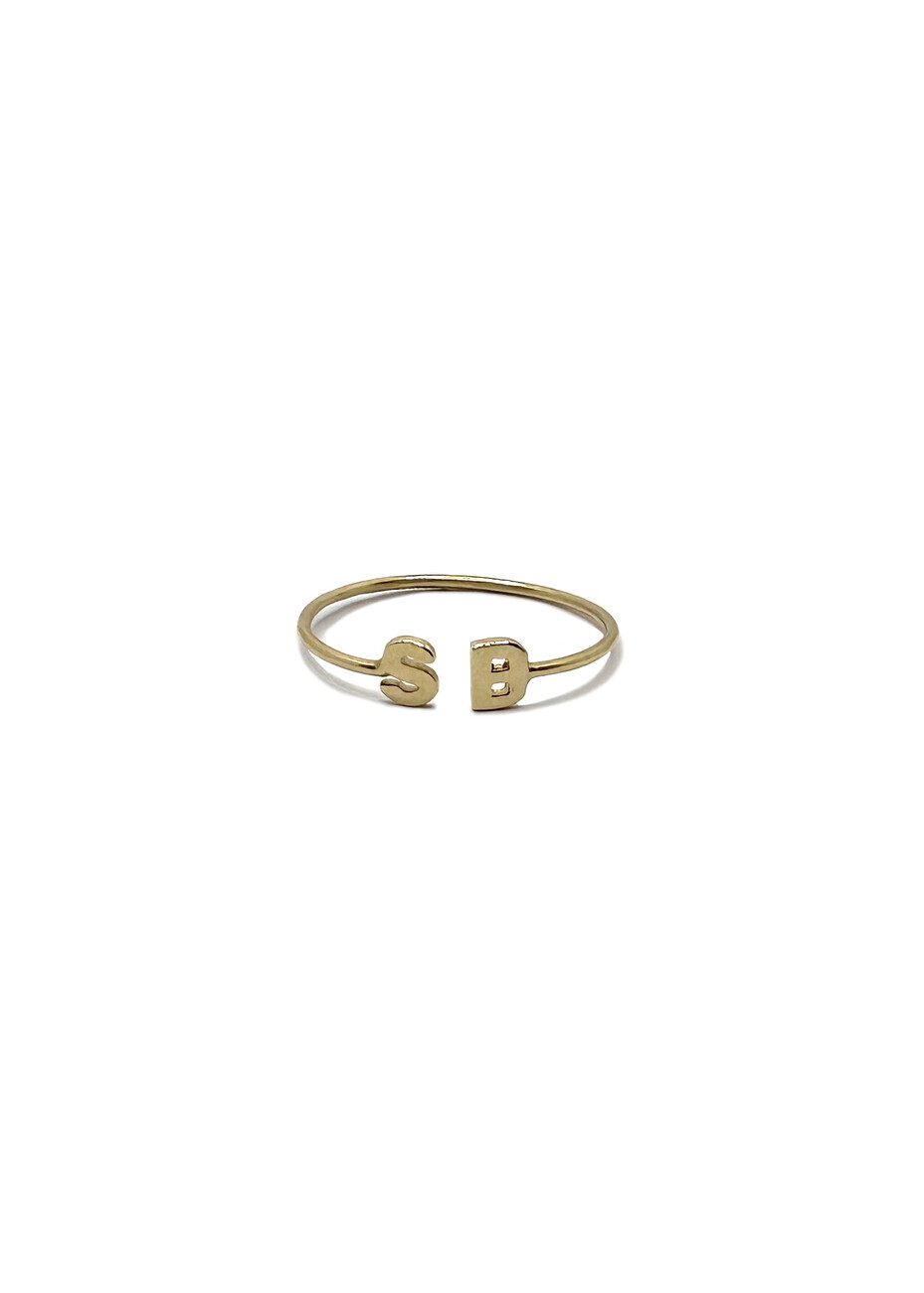 Double Micro Initials Ring