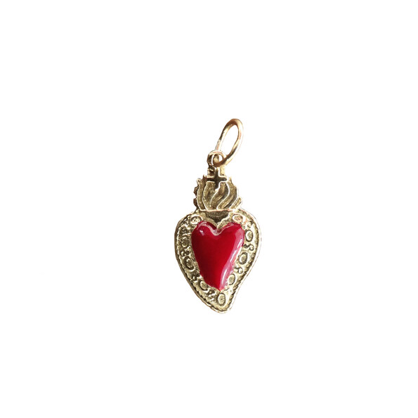 Large sacred heart charm in 18kt solid gold