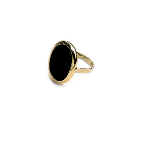 "black onyx" ring in 18kt solid gold