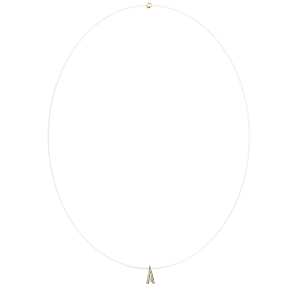 Invisibile initial in 18kt solid gold and diamonds