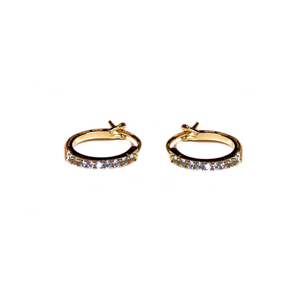 Small hoops in 18kt solid gold and zirconia