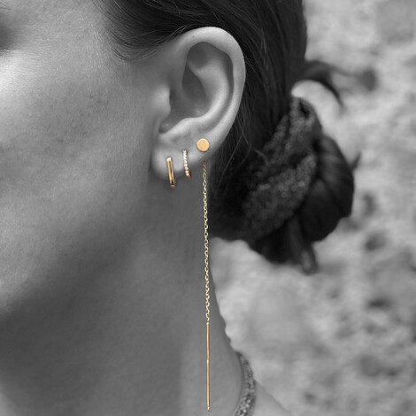 Small hoops in 18kt solid gold and zirconia