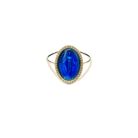 Blue laboure' diamonds ring